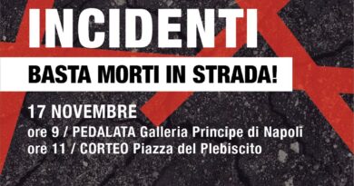 domenica 17 novembre: non Chiamateli incidenti – Basta morti in strada! – flashmob&pedalata